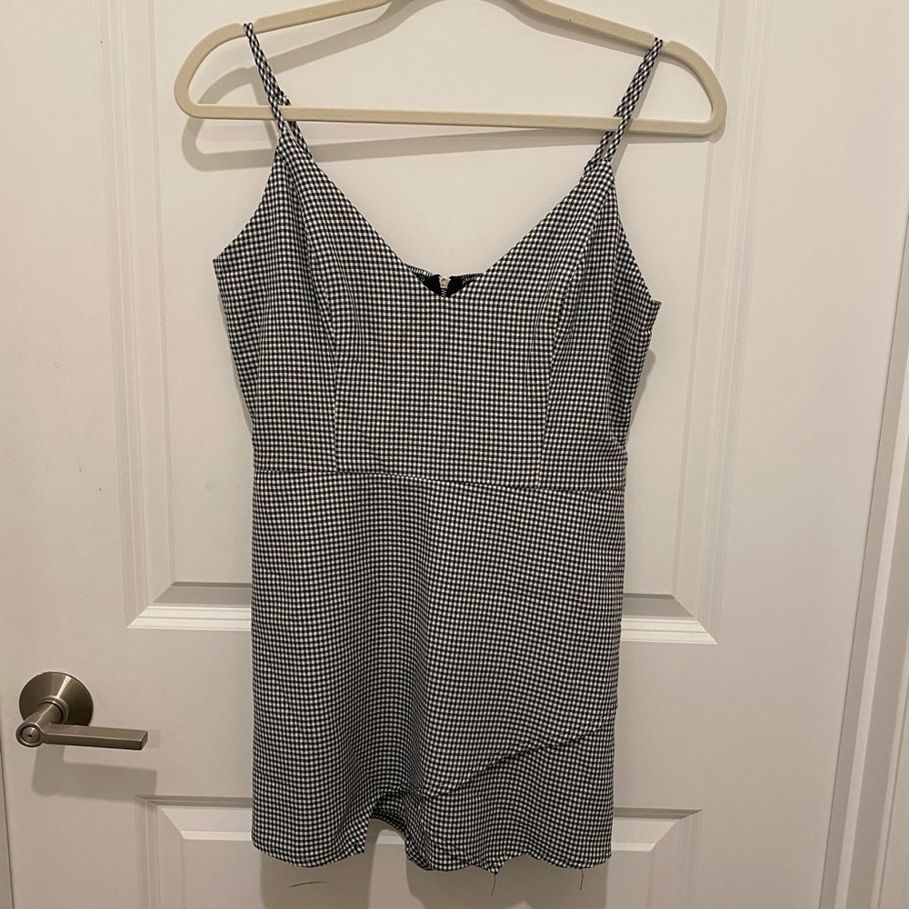 Black and White Gingham romper/ skort